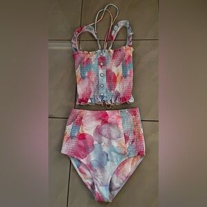 Rad Two Piece Pink and Blue Pastel Swim Suit